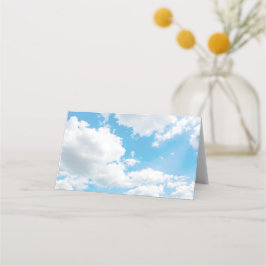Cloud 9 Blå Bröllopsplats Kort