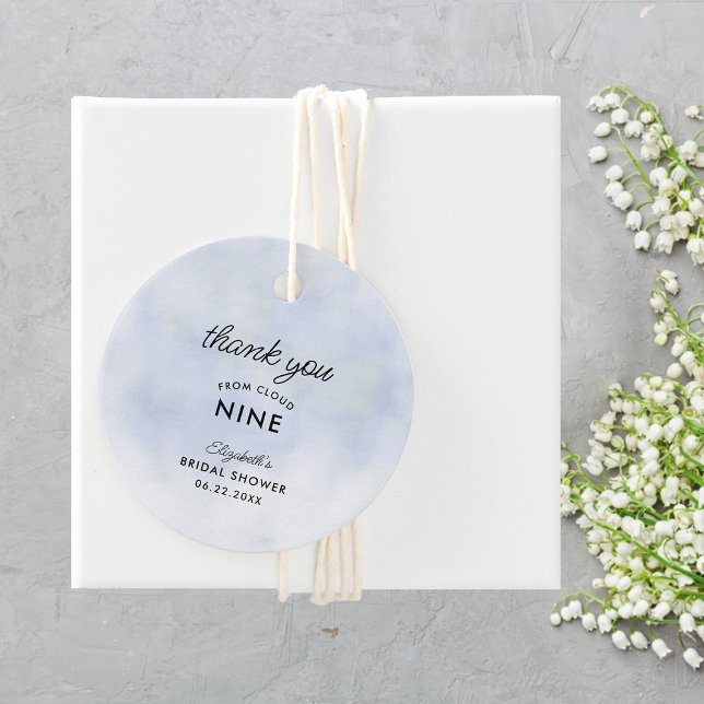 Cloud 9 Blå himmel Elegant Enkel Möhippa Gåvor Etiketter (Skapare uppladdad)