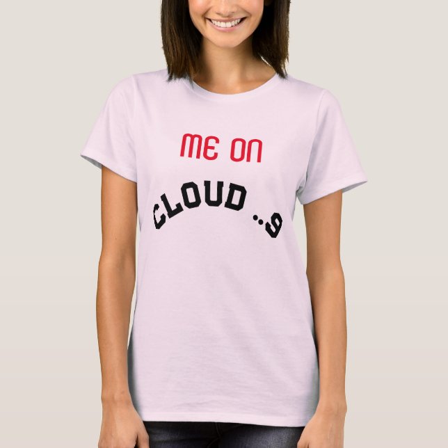 "Cloud 9 Bliss: Blek Rosa Women's T-shirt " (Framsida)