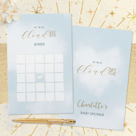 Cloud 9 Celestial Blå Baby Shower Bingo Spel