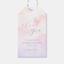 Cloud 9 Dreamy Pastel Rosa Möhippa Tack Presentetikett