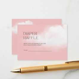 Cloud 9 Girl Rosa Baby Shower Raffle Tilläggskort