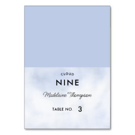 Cloud 9 Pastel Blue Chic Möhippa Place Card Bordsnummer