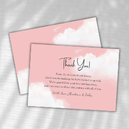 Cloud 9 Rosa Girl Baby Shower Tack för ditt kort