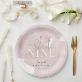 Cloud 9 Rosa Himlar Watercolor Girl Baby Shower