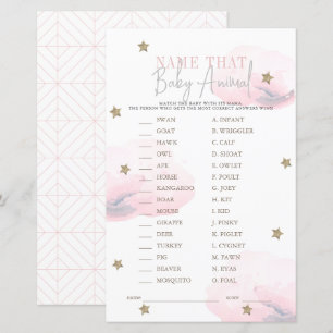 Cloud 9 Star Rosa Baby Shower Namn Baby djur