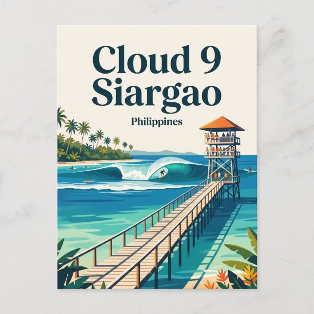 Cloud 9 Surf Break Filippinerna Vykort (Framsida)