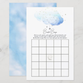 Cloud 9 Watercolor Bröllopsdusch Bingo