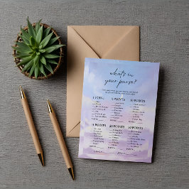 Cloud 9 What's in Your Purse Möhippa Game Inbjudningar