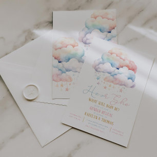Cloud and Stars Gender Reveal-inbjudan Inbjudningar