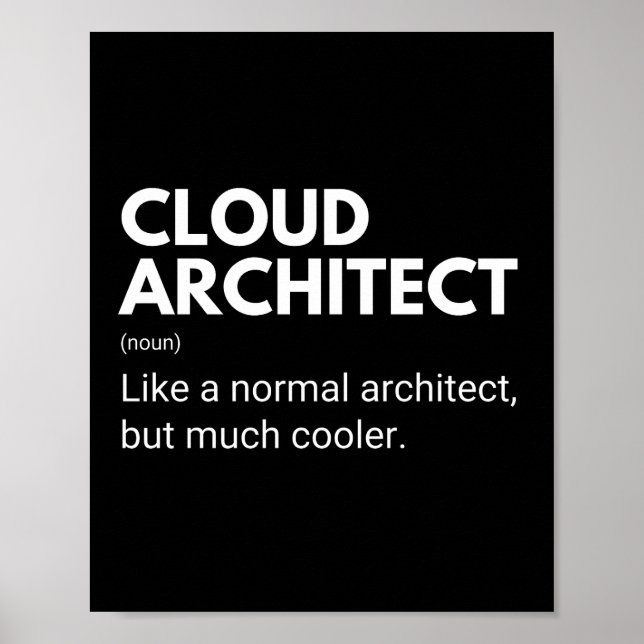 Cloud Architect Funny Say Poster (Framsidan)