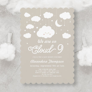Cloud Baby Shower Inbjudningar