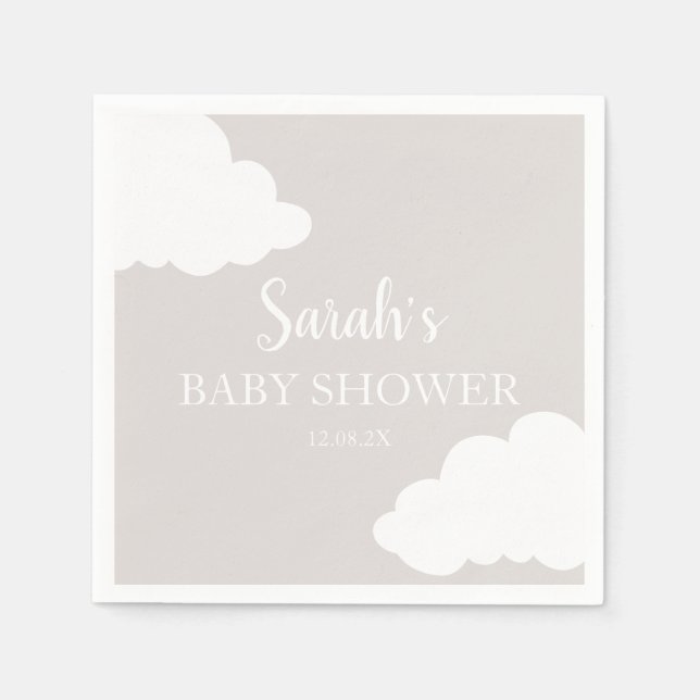 Cloud Baby Shower Napkins Pappersservett (Framsidan)