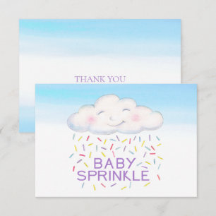 Cloud baby sprinkblar blått vattenfärgstack för ko tack kort