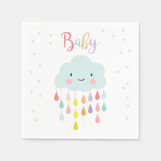 Cloud Baby sprinkle Raindrower Shower Pappersservett (Framsidan)