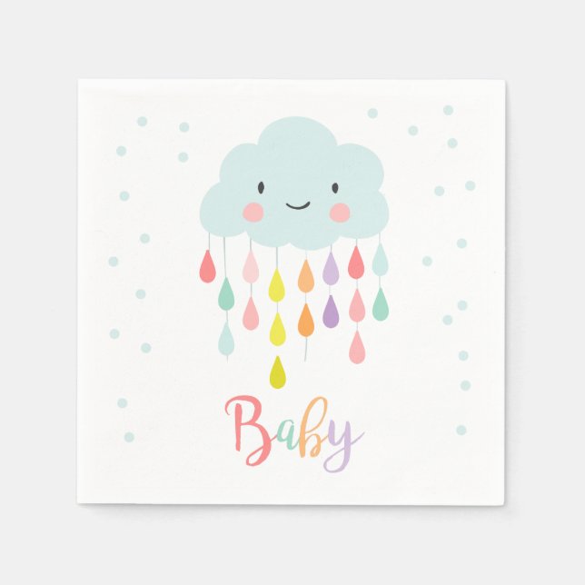 Cloud Baby sprinkle Raindrower Shower Pappersservett (Framsidan)