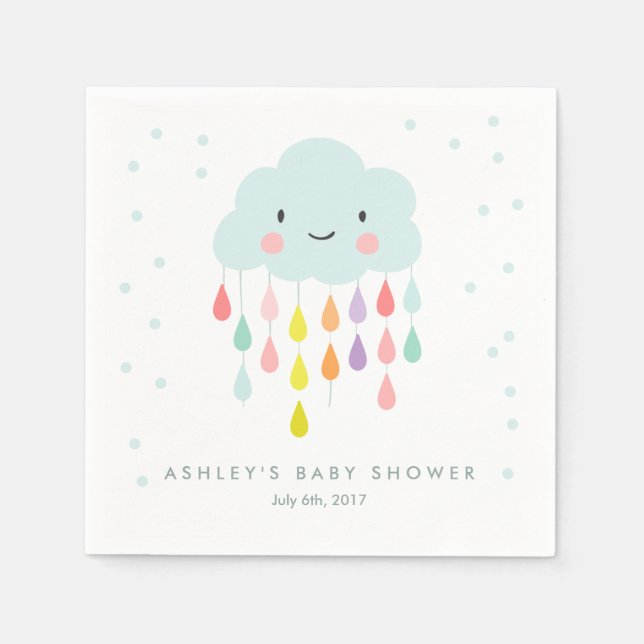Cloud Baby sprinkle Raindrower Shower Pappersservett (Framsidan)