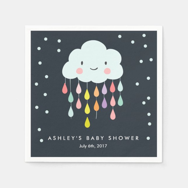 Cloud Baby sprinkle Raindrower Shower Pappersservett (Framsidan)