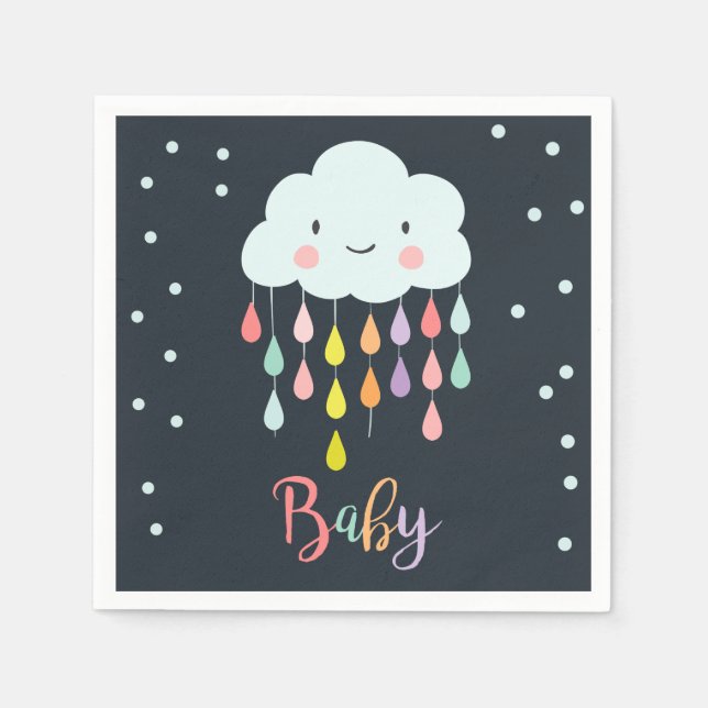 Cloud Baby sprinkle Raindrower Shower Pappersservett (Framsidan)