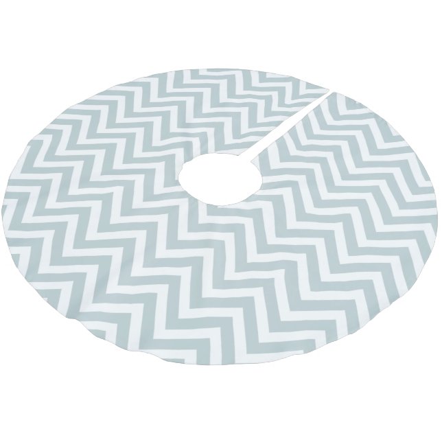 Cloud Blue Chevron Rand Julgransmatta Borstad Polyester (Vinklad)