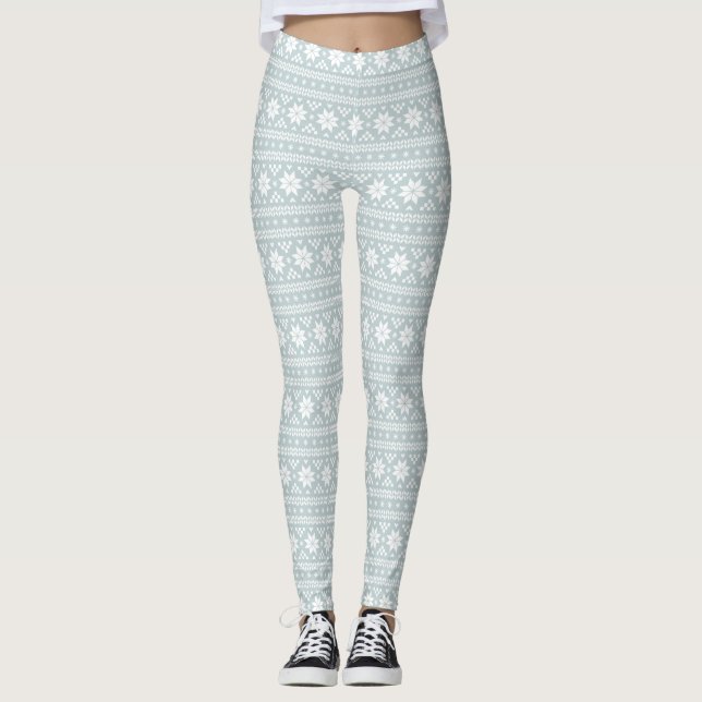 Cloud Blue Fair Isle Leggings (Framsida)
