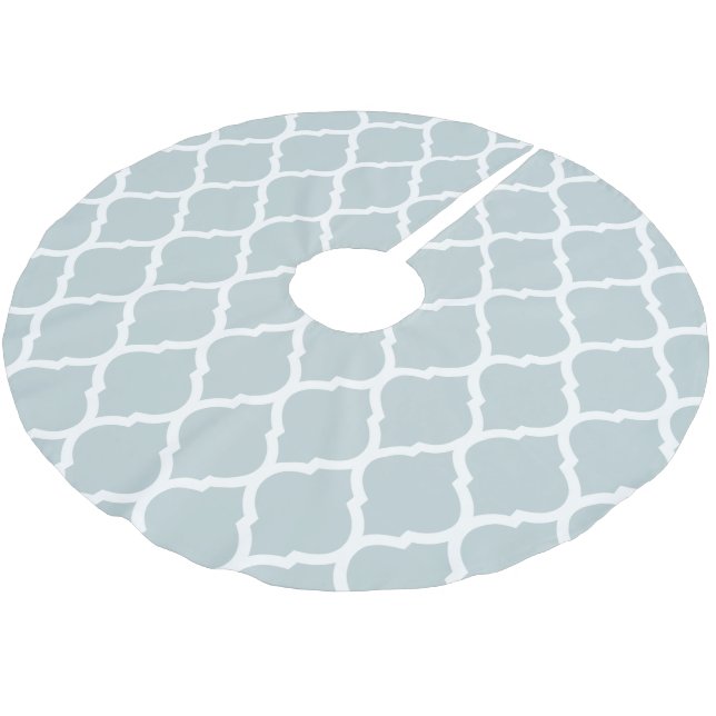 Cloud Blue Moroccan Quatrefoil Julgransmatta Borstad Polyester (Vinklad)