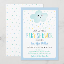 Cloud Boy Baby Shower Inbjudningar
