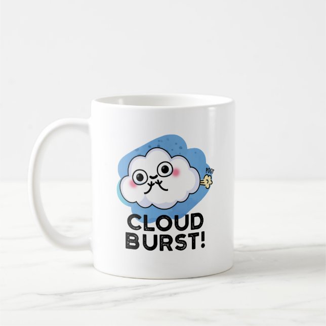 Cloud Burst Funny Cloud Fart Pun Kaffemugg (Vänster)