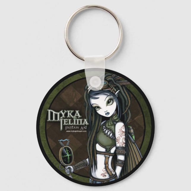 "Cloud Burst" Steampunk Aviatrix Fairy Keychain Nyckelring (Framsida)