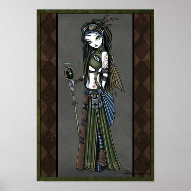 "Cloud Burst" Steampunk Aviatrix Fairy Poster (Framsidan)