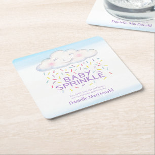 Cloud candy baby sprinkle färglös vattenfärgkonst underlägg papper kvadrat
