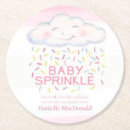 Cloud Candy rosa baby sprinkle färglös vattenfärg Underlägg Papper Rund
