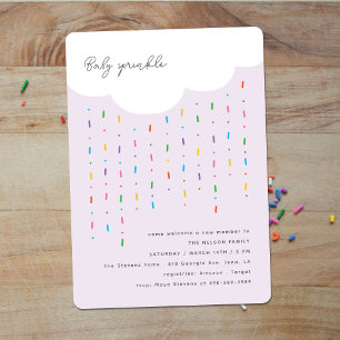Cloud & Candy Sprinkles Lila Baby Sprinkle Inbjudningar