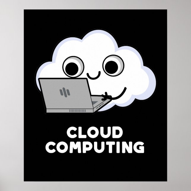 Cloud Computing Computer Weather Pun Mörk BG Poster (Framsidan)