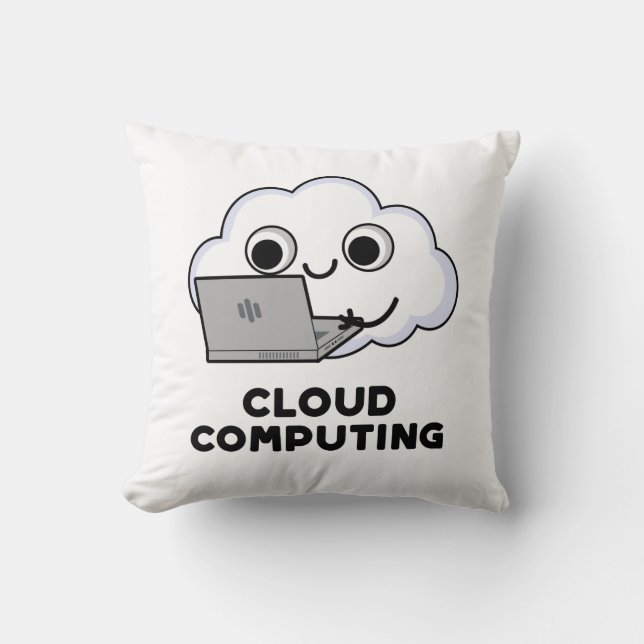 Cloud Computing Funny Computer Weather Pun Kudde (Framsida)