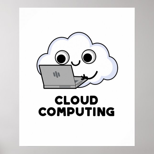 Cloud Computing Funny Computer Weather Pun Poster (Framsidan)