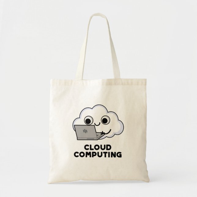 Cloud Computing Funny Computer Weather Pun Tygkasse (Framsidan)