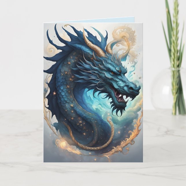 cloud dragon greeting card kort (Framsida)