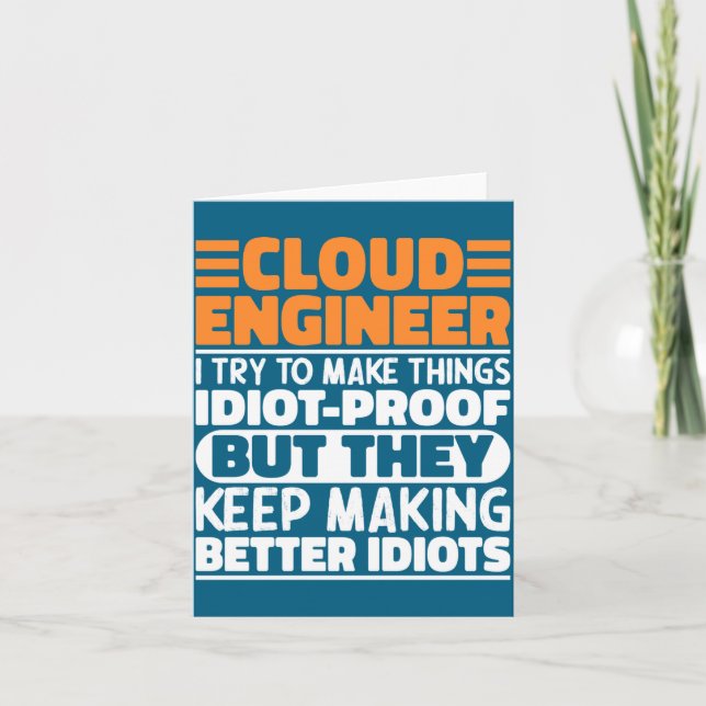 Cloud Engineer I Try To Make Things Funny Sayings  Kort (Framsida)