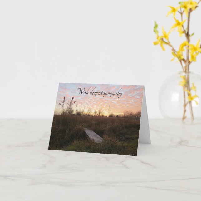 Cloud Filled Himmel - Sympathy Card Kort (Gul blomma)