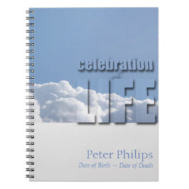 Cloud fredliga Himlar Firande i Life Guestbook Anteckningsbok