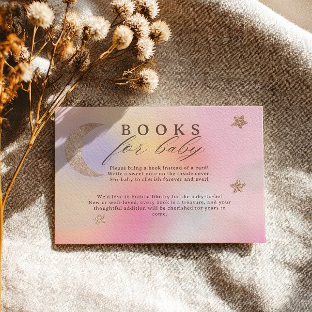Cloud Holographic Heaven Books for Baby Shower Tilläggskort (Cloud Holographic Heaven Books for Baby Shower Enclosure Card)