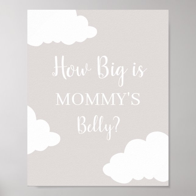 Cloud Hur stor är Mamma Belly-tecken Poster (Framsidan)