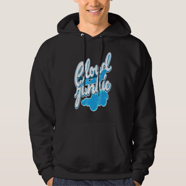 Cloud Junkie Weather Forecast Geek Hoodie (Framsida)