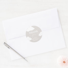 Cloud Minimalist Baby Shower Classic Round Sticker Runt Klistermärke