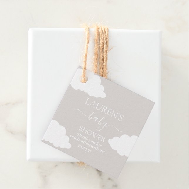 Cloud Minimalist Baby Shower Gåvor Etiketter (På plats)