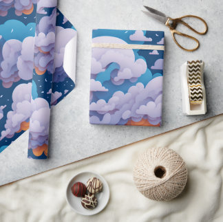 Cloud Mönster Wrapping Papper Presentpapper