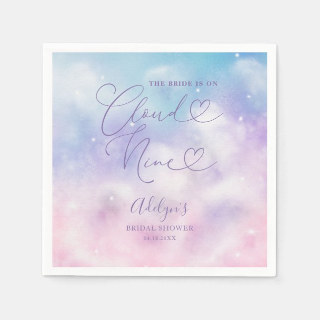 Cloud Niine Rosa och Lila Himlar Möhippa Pappersservett (Framsidan)