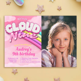 Cloud Nine - 9:e födelsedagen - flicka Inbjudningar