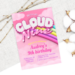 Cloud Nine - 9:e födelsedagen Inbjudningar